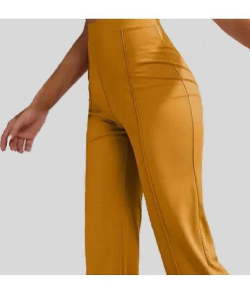Exclusive Men Gazal Fashions - Mustard Cotton Blend Bootcut Womens Bootcut Pants ( Pack of 1 ) -