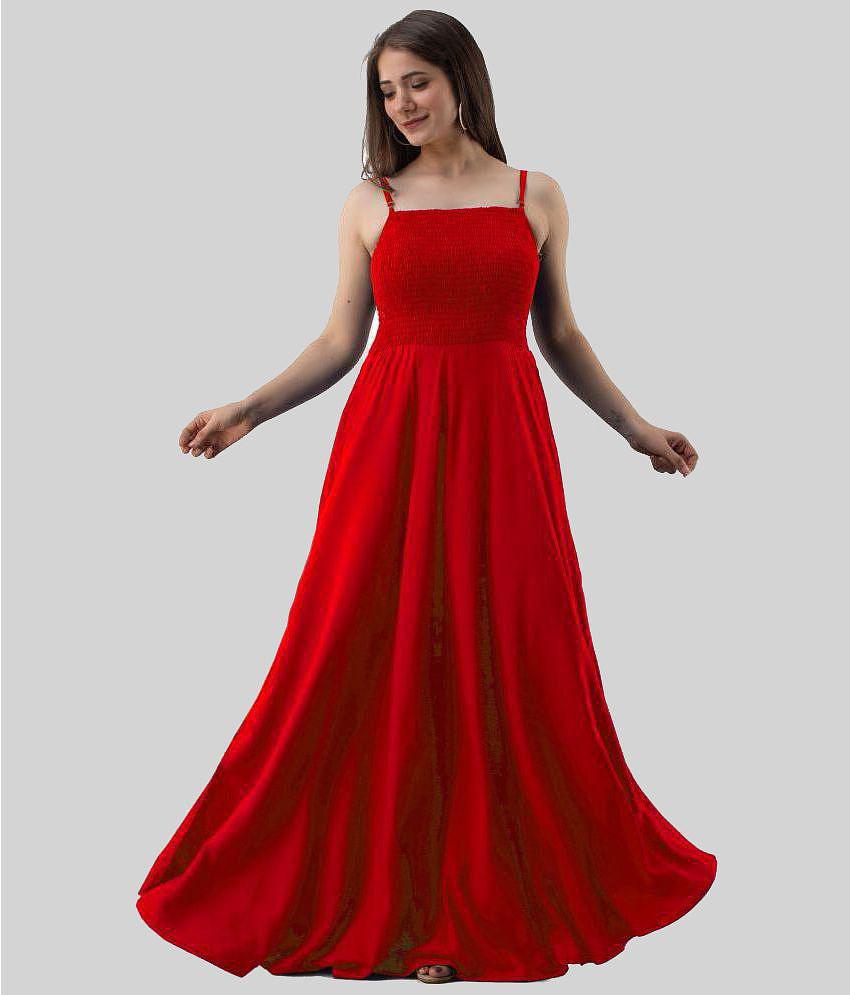 Stylish Men Frionkandy - Red Rayon Women's Gown ( Pack of 1 ) - None 2025 at ShopCircuit | ONDC