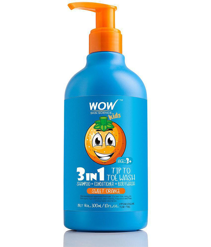 WOW Skin Science Kids 3 in 1 Tip to Toe Wash - Sweet Orange - 300 mL