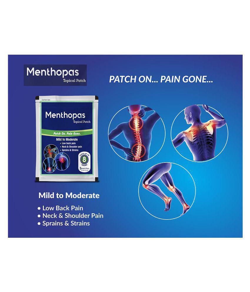 Menthopas Muscle and Joint Pain Relief Patches Knee Back Shoulder Elbow Heel Menstrual Periods 18 Patches Pack Of 6