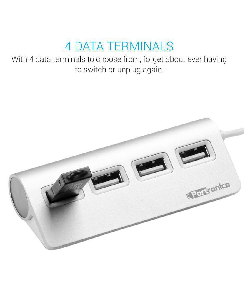 Portronics Mport 24 for PC:USB port 2.0 ,silver (POR 717)