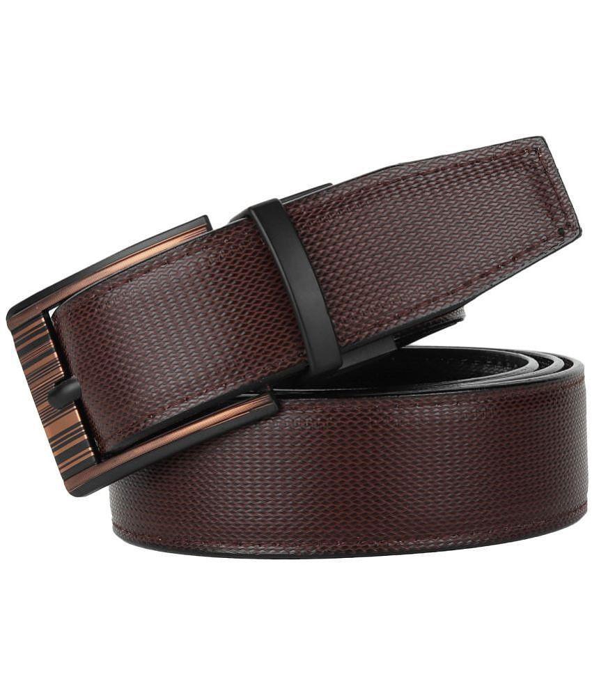 Trendy Men Zacharias - Brown Leather Men's Reversible Belt ( Pack of 1 ) - None 2025 at ShopCirc