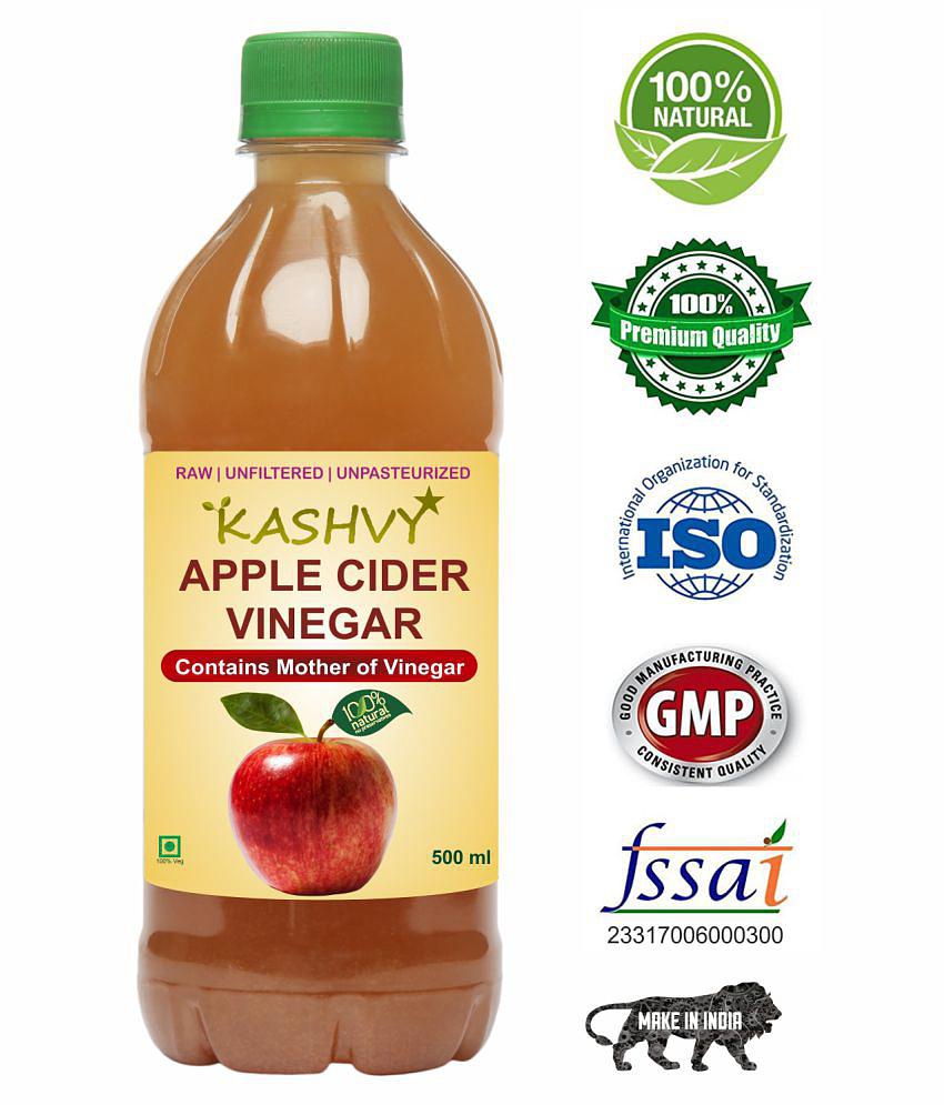 Kashvy Apple Cider Vinegar for Healthy Digestion, 500 ml Unflavoured Single Pack