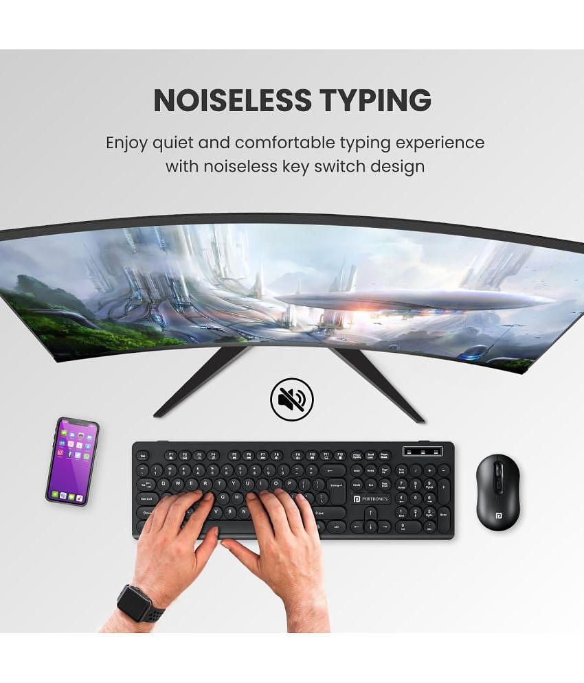 Portronics - Black Wireless Keyboard Mouse Combo