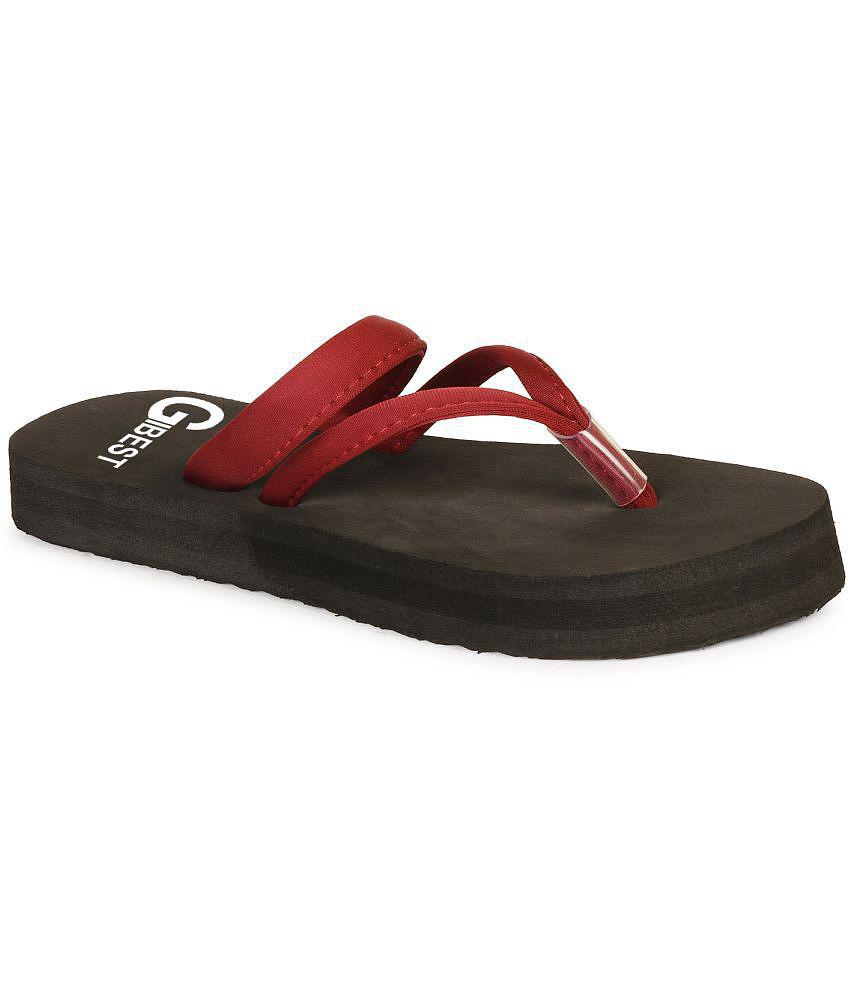 GBest - Maroon Women's Thong Flip Flop - None