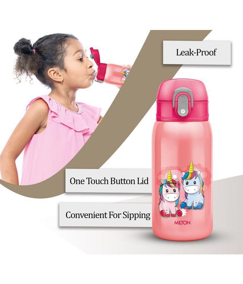 Milton Jolly 375 Thermosteel Sipper Water Bottle for Kids, 300 ml, Pink - Pink