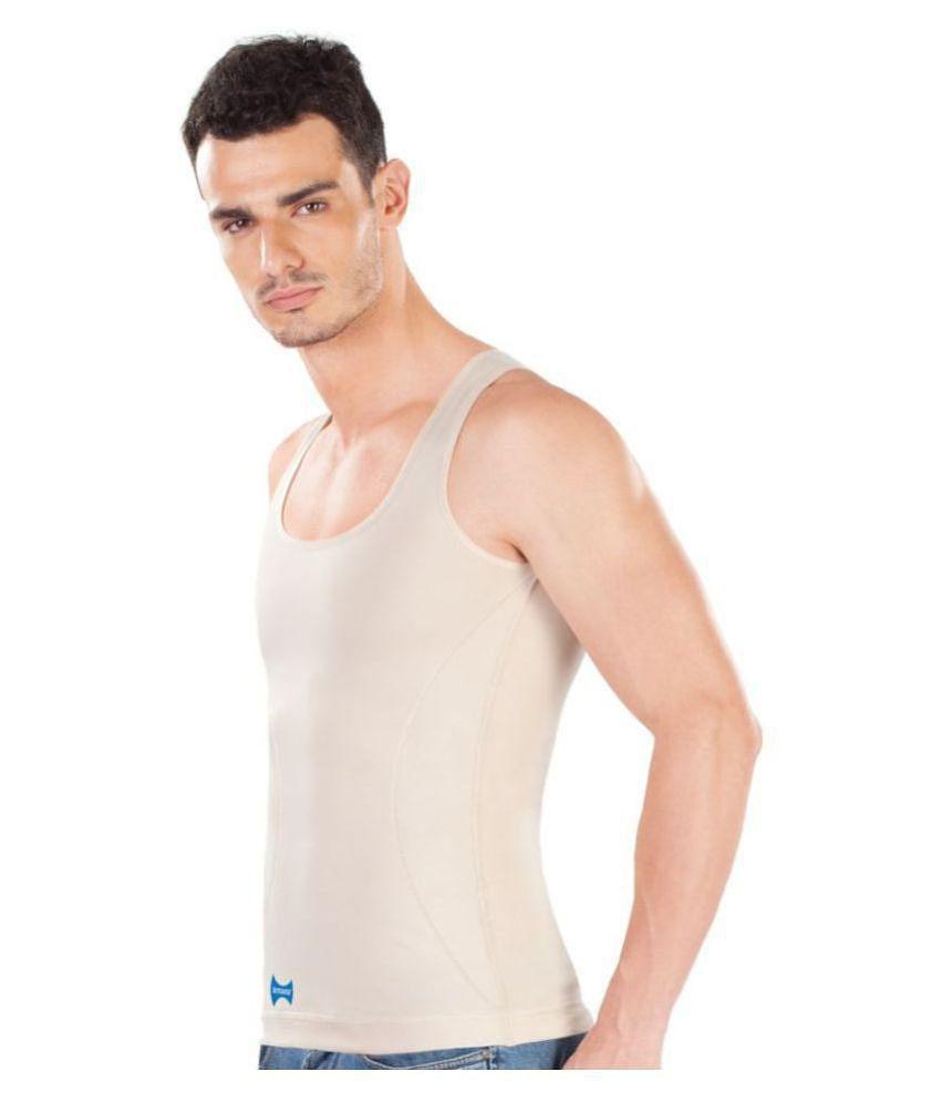 Dermawear - Beige Cotton Blend Men's Vest  ( Pack of 1 ) - XL