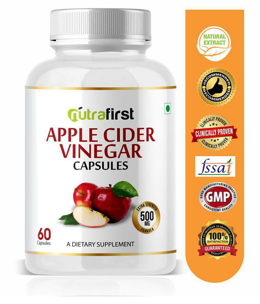 NutraFirst Apple Cider Vinegar Capsules, for weight management, enriched with Apple cider vinegar Extract, Vegeterian Capsule, 1B (2 x 120 Capsules)