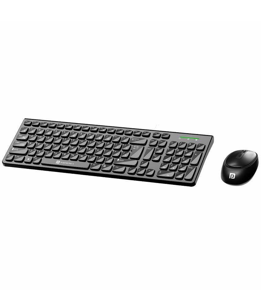 Portronics - Black Wireless Keyboard Mouse Combo