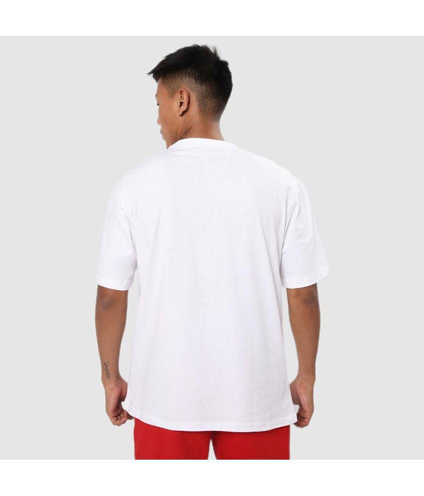 Bewakoof - White Cotton Oversized Fit Men's T-Shirt ( Pack of 1 ) - L, White