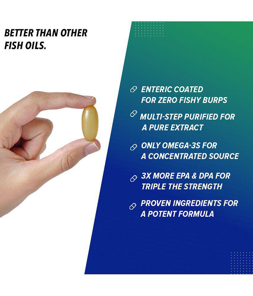 GNC Triple Strength Fish Oil Omega 3 Capsules for Men & Women- 240 Softgels