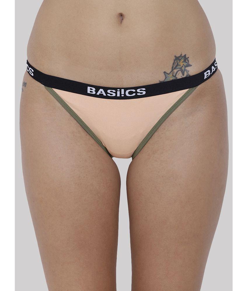 Affordable Men BASIICS By La Intimo - Beige BCPBR09 Cotton Lycra Solid Womens Bikini ( Pack of 1