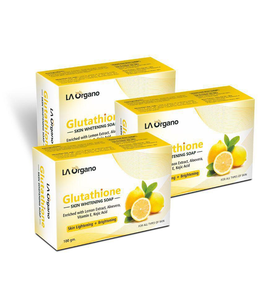 LA ORGANO Glutathione Lemon Skin Lightening Soap 300 g Pack of 3