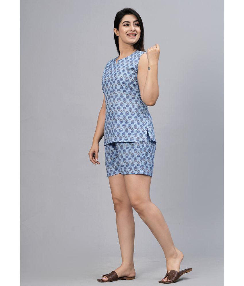 Best Men Frionkandy Blue Cotton Womens Nightwear Nightsuit Sets ( Pack of 1 ) - None 2025 at Sho