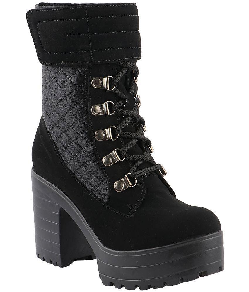 Shoetopia - Black Women''s Ankle Length Boots - None