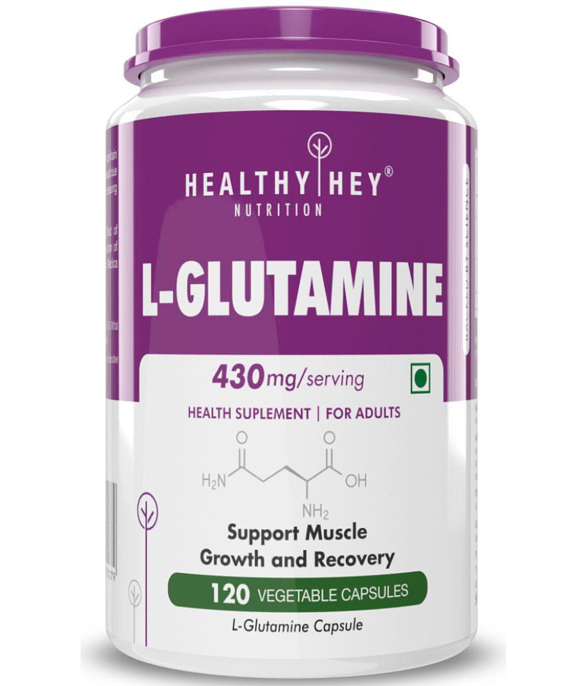 HEALTHYHEY NUTRITION L-Glutamine Capsules High Strength- 430mg - 120 Capsules 430 mg