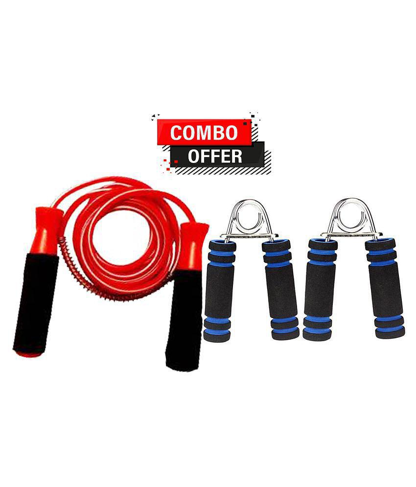 Sports Skipping Rope and Hand Gripper Foam Combo Pack for Men Gym Women Weight Loss(MULTICOLOR) - Multi Color