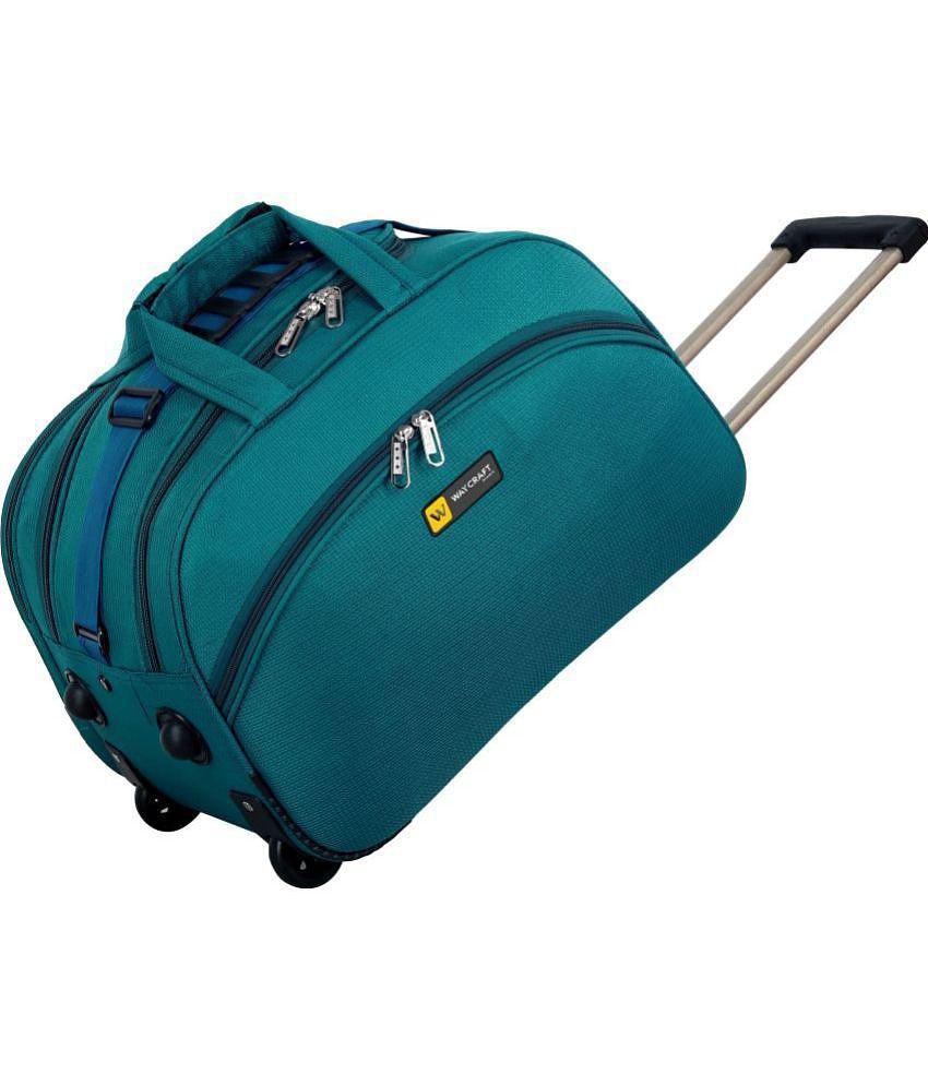 Waycraft - 55 Ltrs Green Polyester Duffle Trolley - L