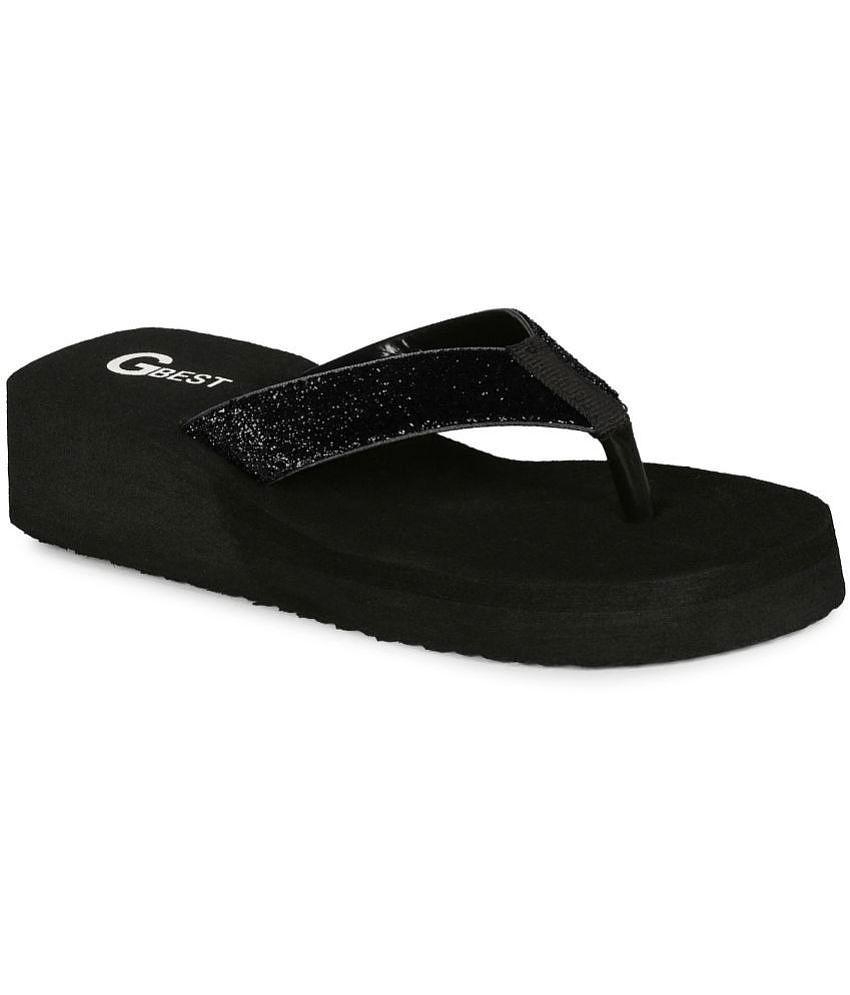 GBest - Black Women's Thong Flip Flop - None