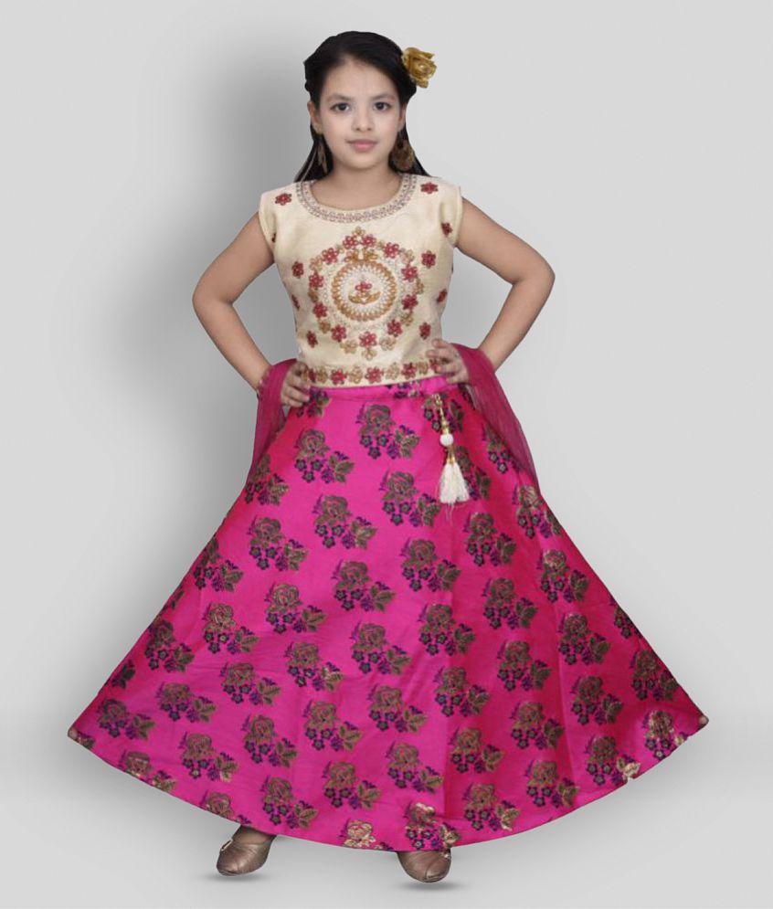 Blue and Pink embroidered Georgette lehenga-choli - Best Deal - 893022