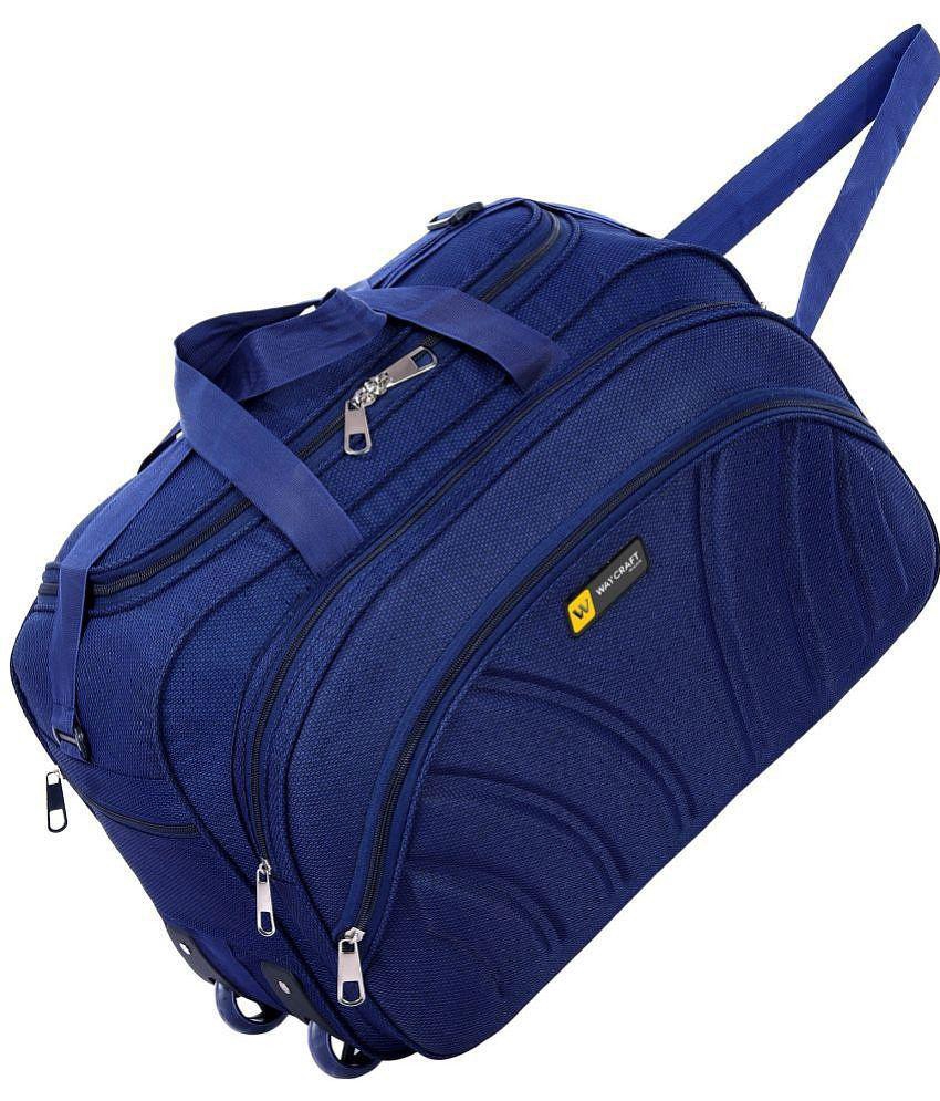 Waycraft - 55 Ltrs Blue Polyester Duffle Trolley - L