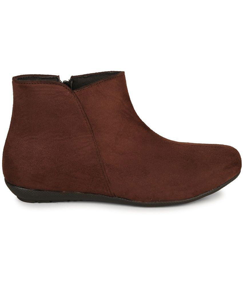 Best Women Ishransh Brown Women''s Ankle Length Boots - None 2025 at ShopCircuit | ONDC