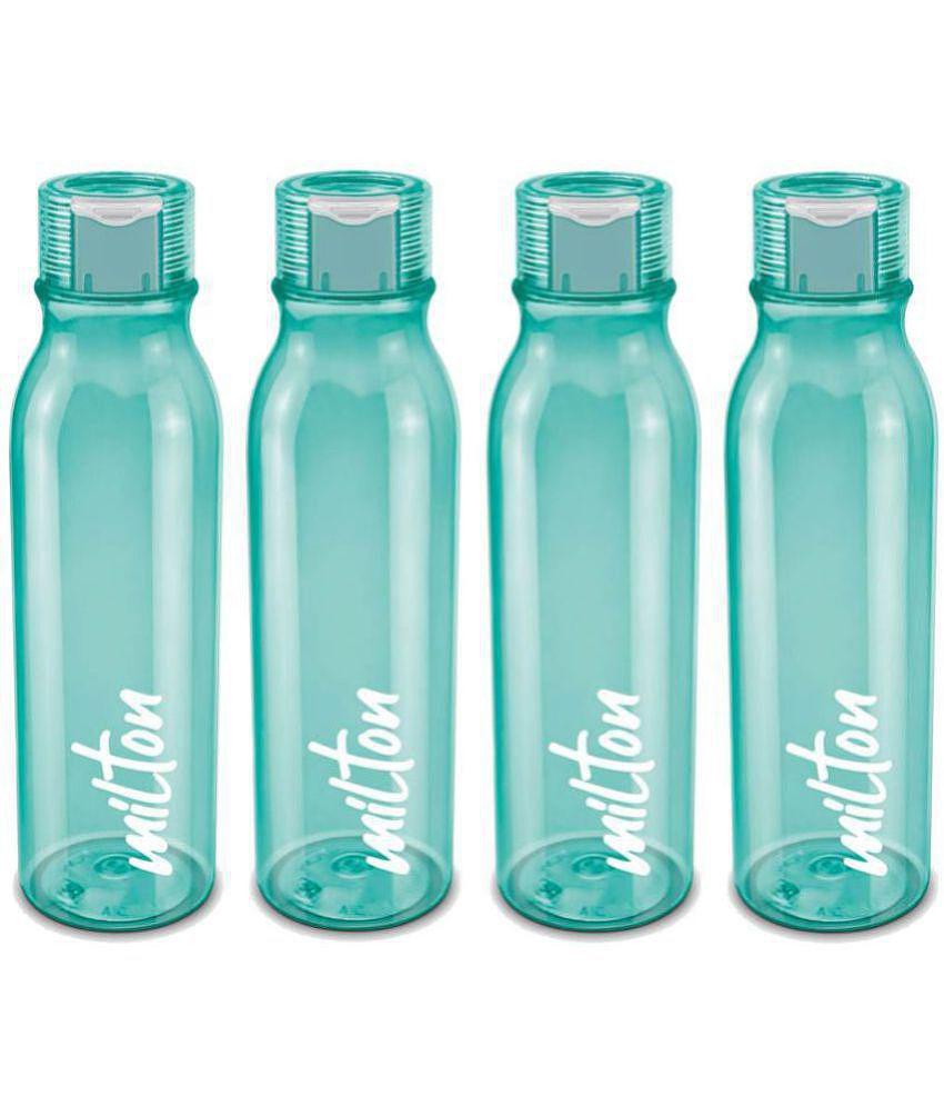 Milton Name Tag Pet Water Bottle, Set of 4, 1 Litre Each, Green - Green