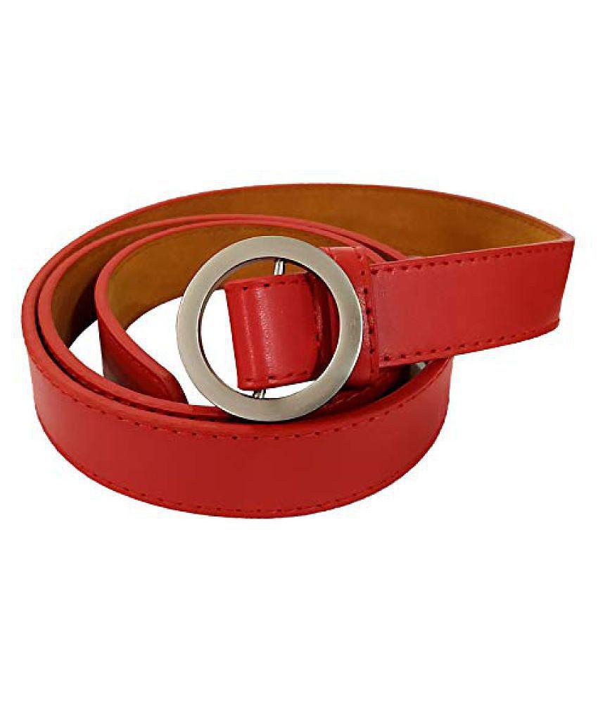 Luxurious Men Livosorb Red PU Casual Belt - None 2025 at ShopCircuit | ONDC