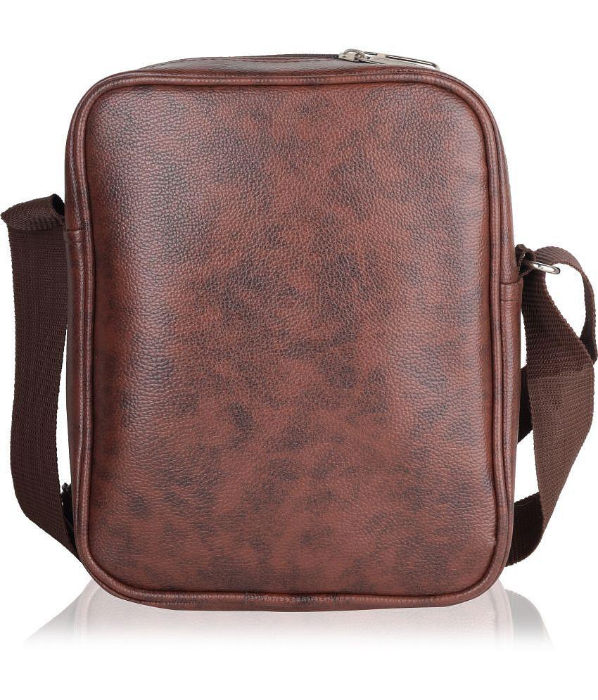 Raylan - Brown Textured Messenger Bag - Brown