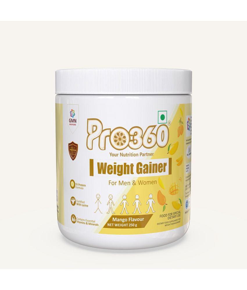 PRO360 Weight Gainer | Fortified with Lysine | Weight Gain Dietary Supplement For Men & Women- 250 Gm (Mango) 250 gm Mango