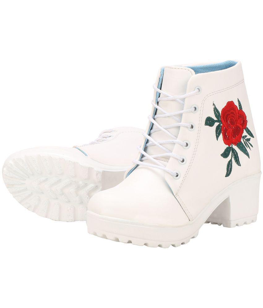 Ishransh - White Women's Ankle Length Boots - None