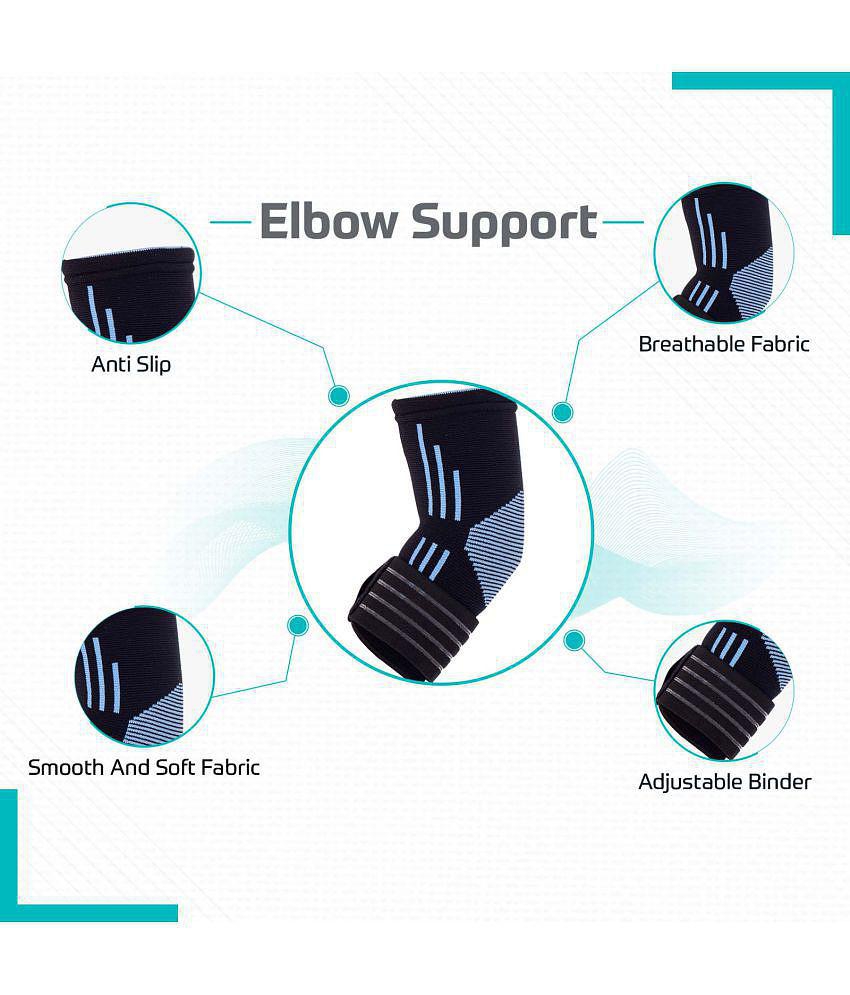 Elbow Support for Gym (1 Pair) - Elbow Brace for Men Women Workout | Elbow Compression Sleeves for Tendonitis Pain Relief, Elbow Pain - None