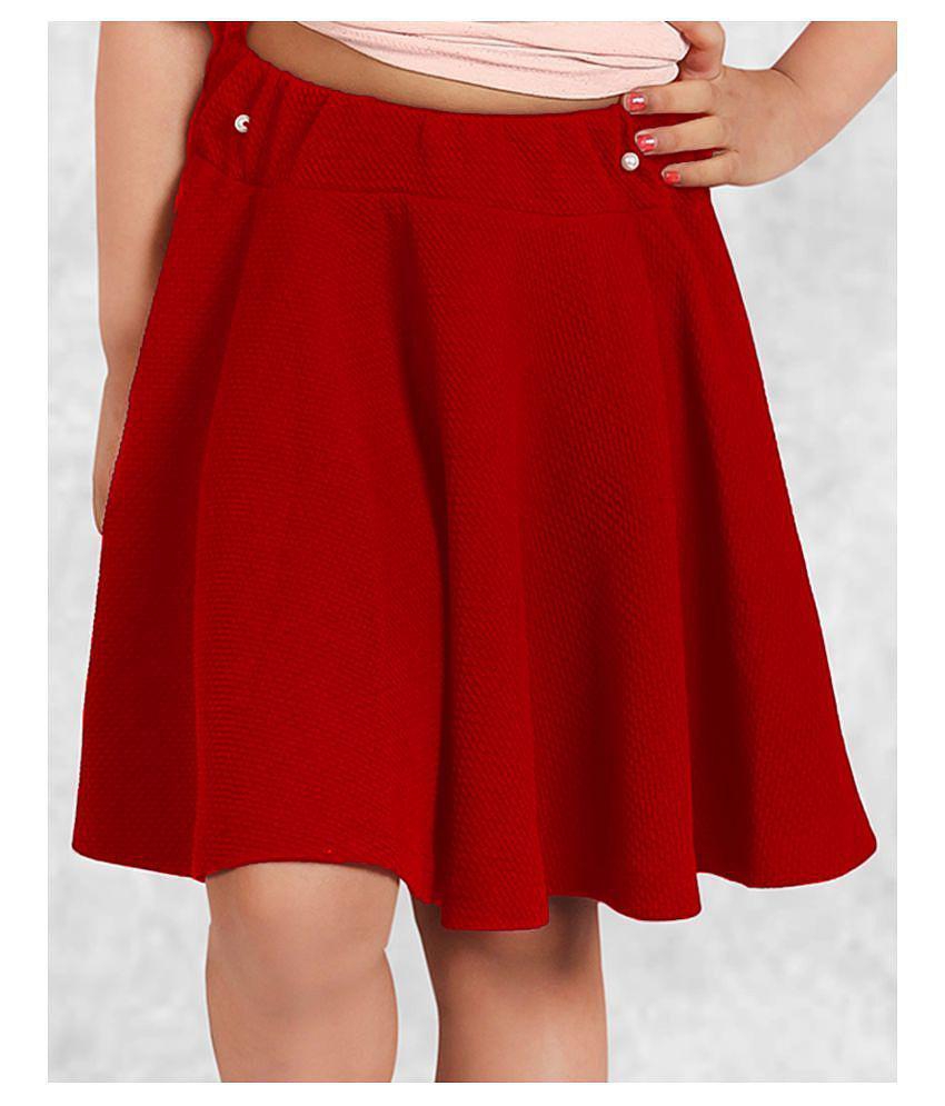 New Men Addyvero - Red Cotton Blend Girls Skater ( ) - None 2025 at ShopCircuit | ONDC