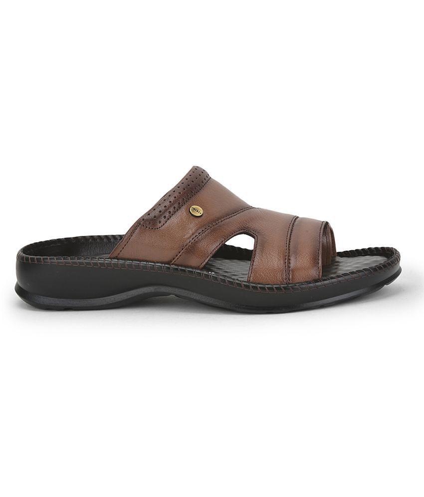 Chic Men Liberty - Tan Men's Leather Slipper - None 2025 at ShopCircuit | ONDC