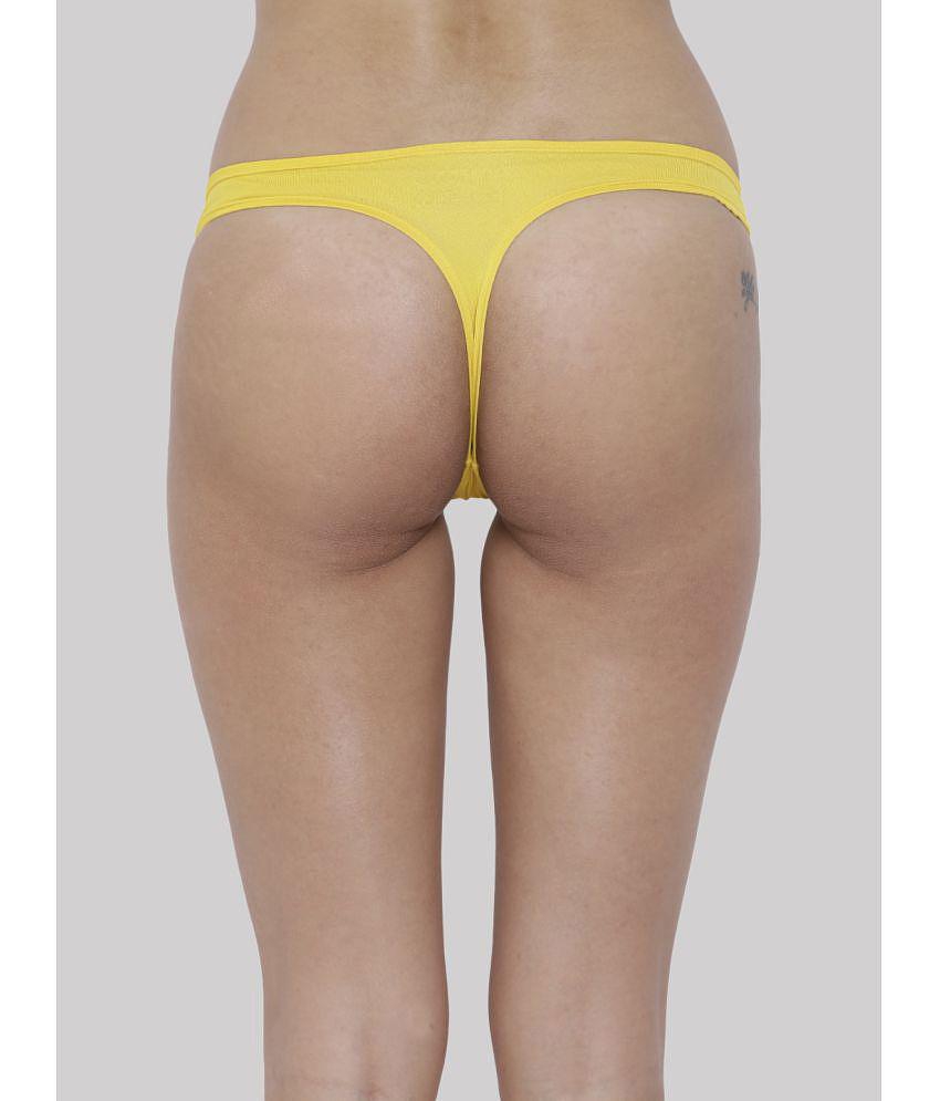 Exclusive Men BASIICS By La Intimo - Yellow BCPSS01 Polyester Solid Women's Bikini ( Pack of 1 )