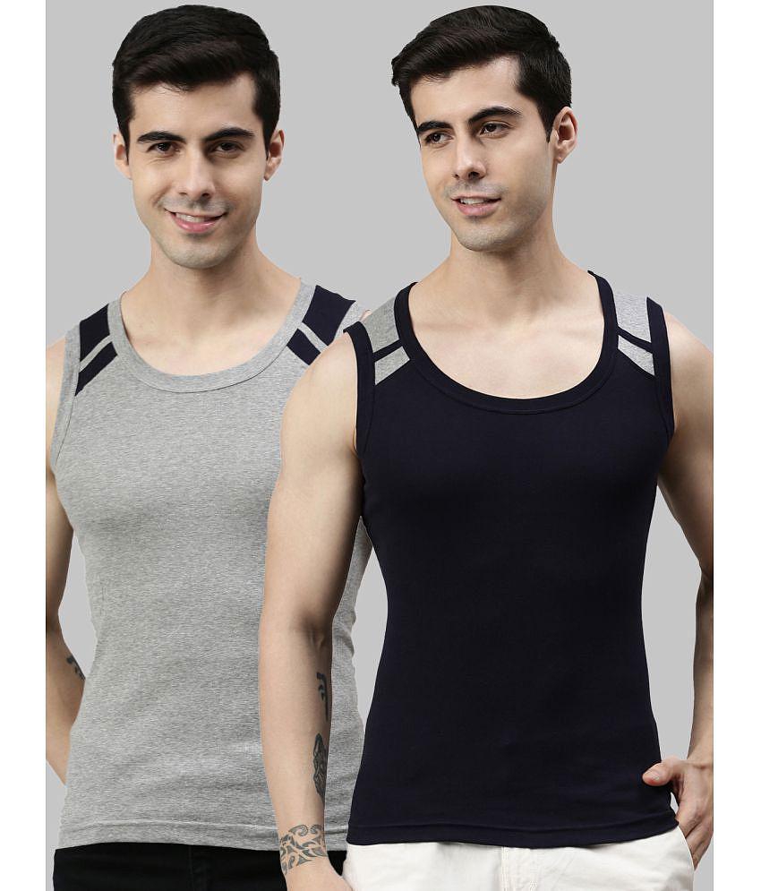 Lux Cozi - Multicolor Cotton Mens Vest ( Pack of 2 ) - None