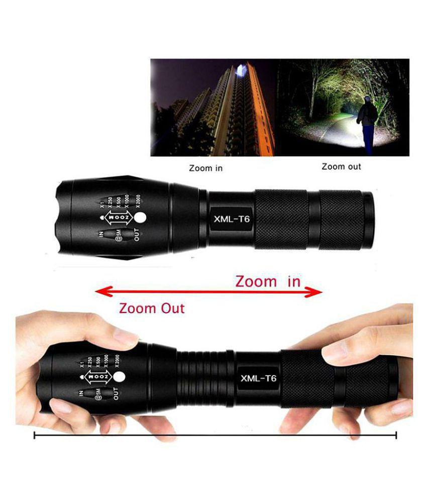 SHB 5W LED Flashlight Emergency Torch 5 Modes(18650 Lithium-ion Battery included)