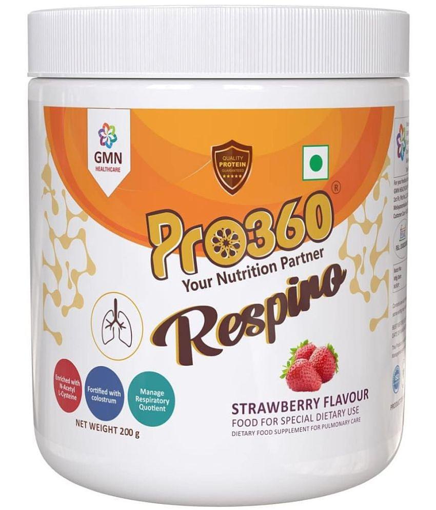 PRO360 Respiro Protein for Lungs Care Health Drink Powder 200 gm Strawberry