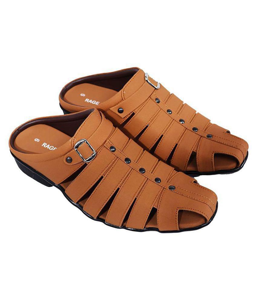 Premium Men RAGE GAZE - Tan  Men's Sandals - 9 2025 at ShopCircuit | ONDC