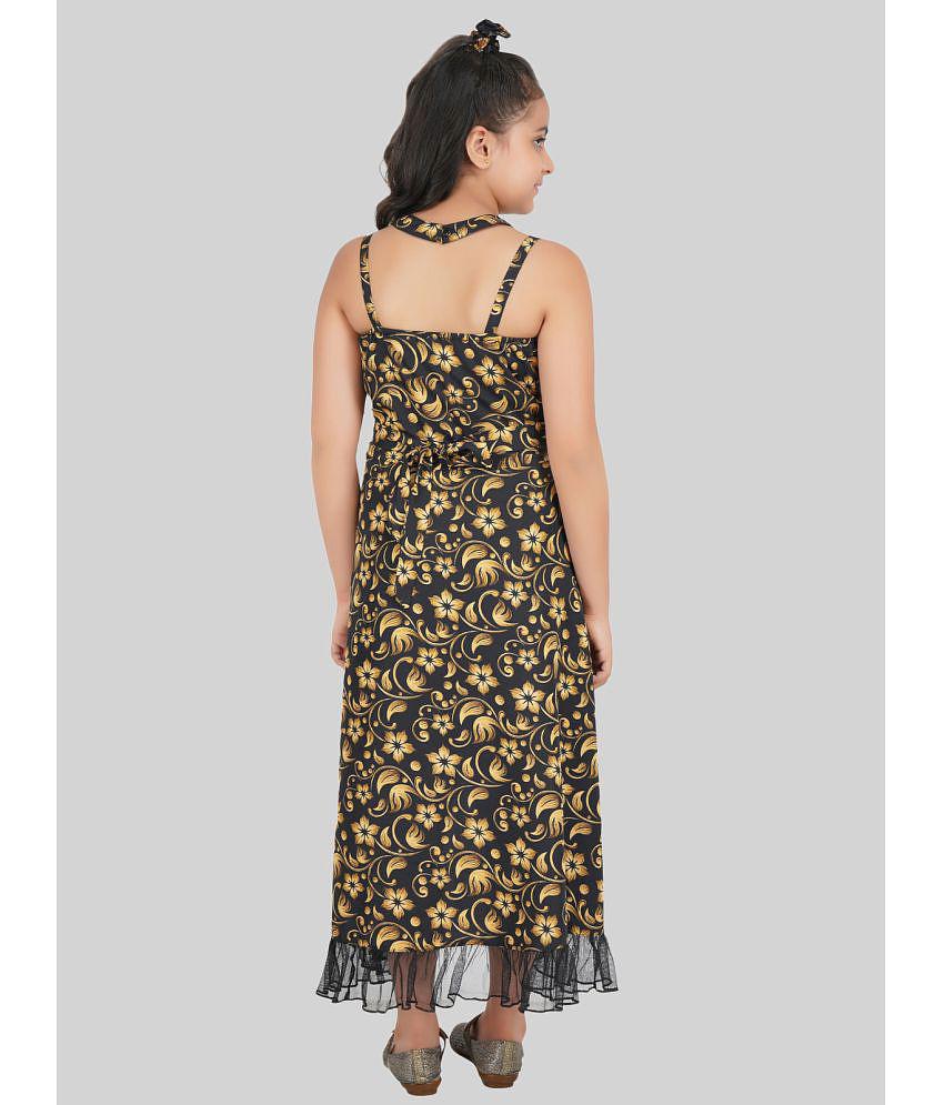 Elegant Men Being Naughty - Black Polyester Girls Asymmetric Dress ( Pack of 1 ) - None 2025 at 