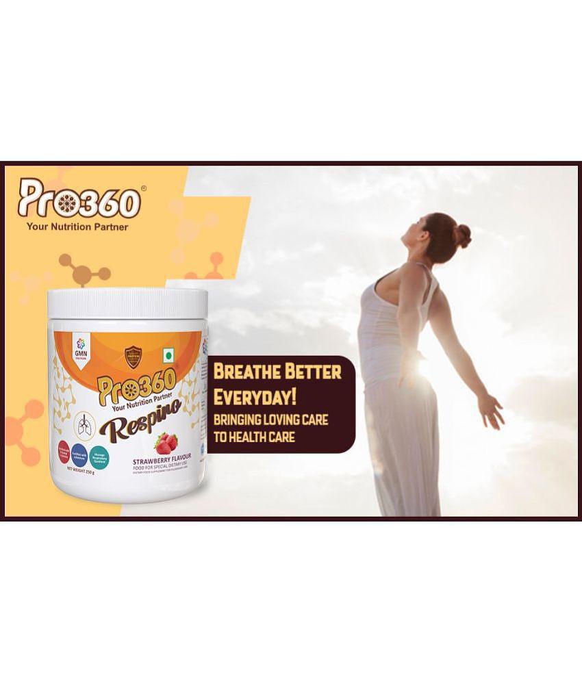 PRO360 Respiro Protein for Lungs Care Health Drink Powder 200 gm Strawberry