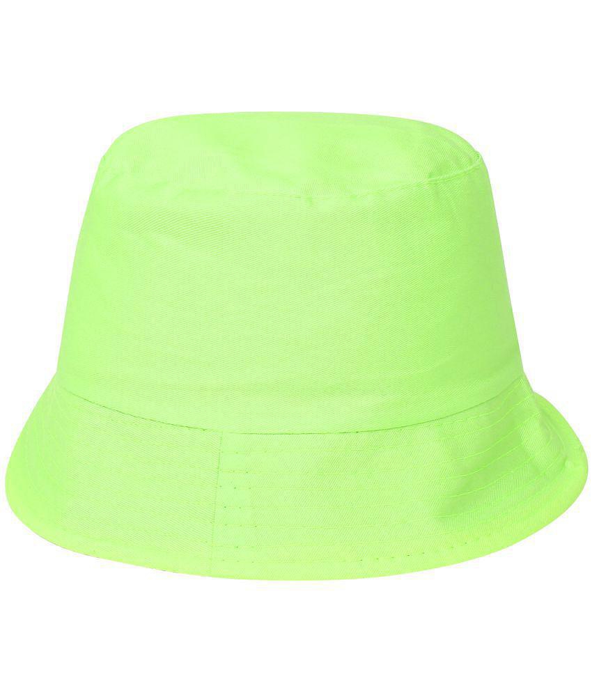 Premium Men Zacharias Girl's Cotton Solid Fishermen Bucket Hat Green (Pack of 1) (8-14 Years) - 