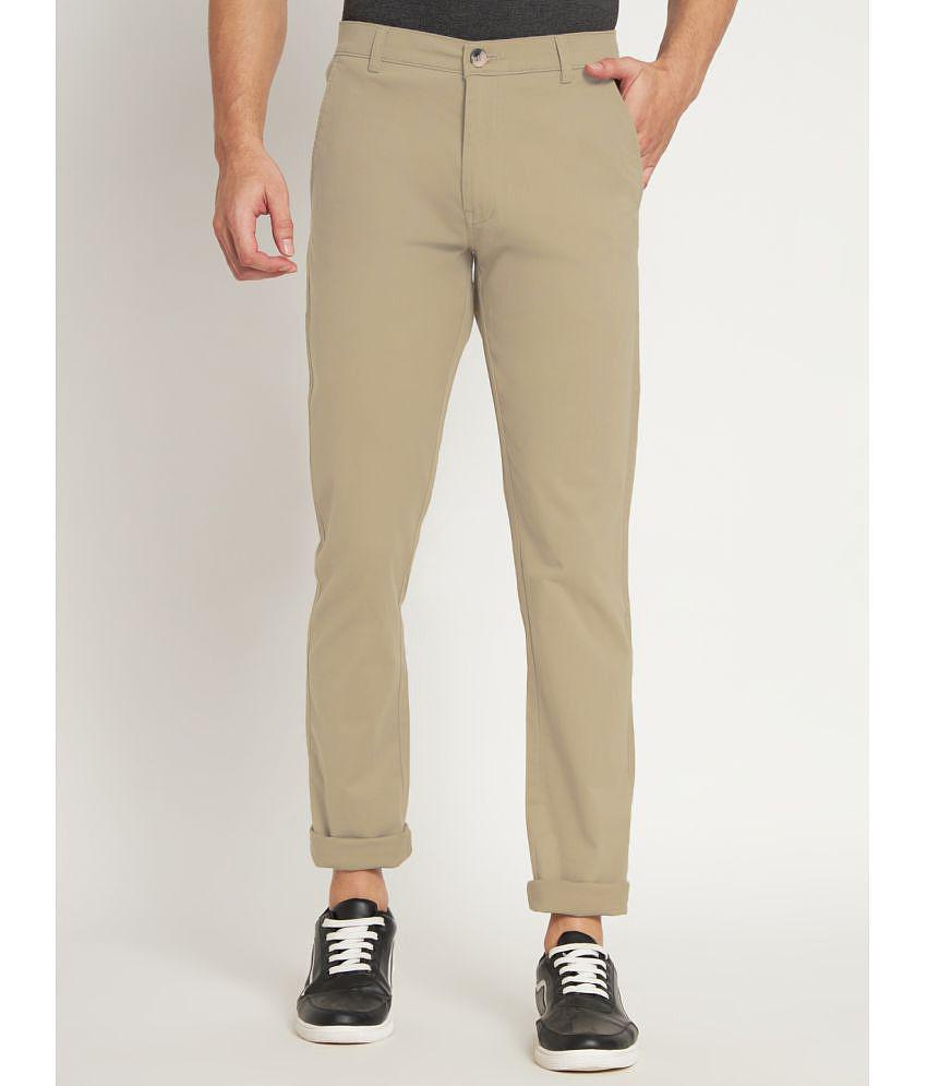 RAGZO Slim Flat Mens Chinos - Beige ( Pack of 1 ) - None