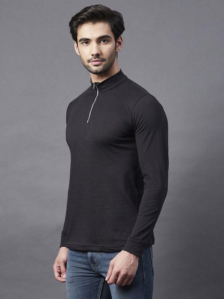 Rigo - Cotton Slim Fit Black Men's T-Shirt ( Pack of 1 )