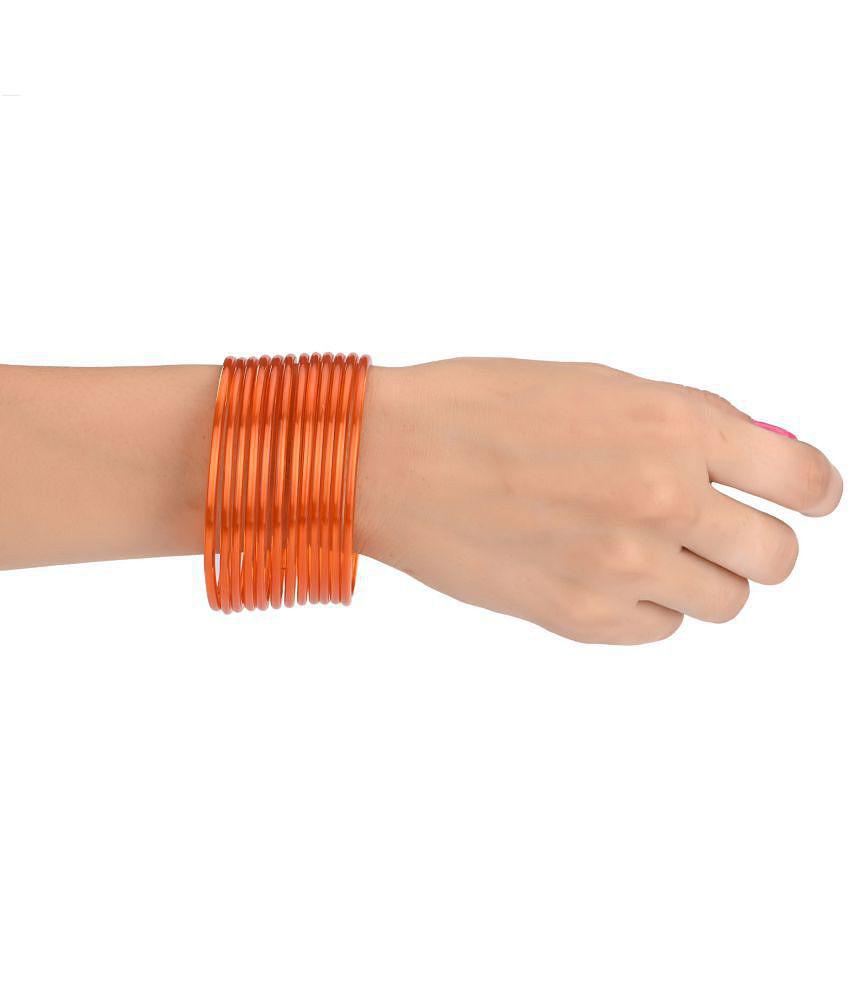 Affordable Men Somil - Orange Bangle ( Pack of 12 ) - None 2025 at ShopCircuit | ONDC
