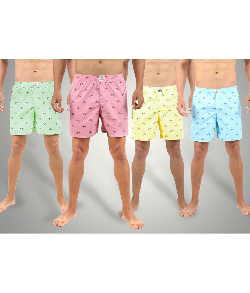 Supersquad Multicolor Cotton Mens Boxer- ( Pack of 4 ) - None