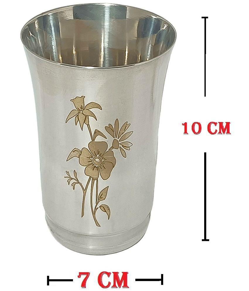 A & H ENTERPRISES Daily Use FLoral Stainless Steel Jug and Glass Combo 1800 mL - Steel