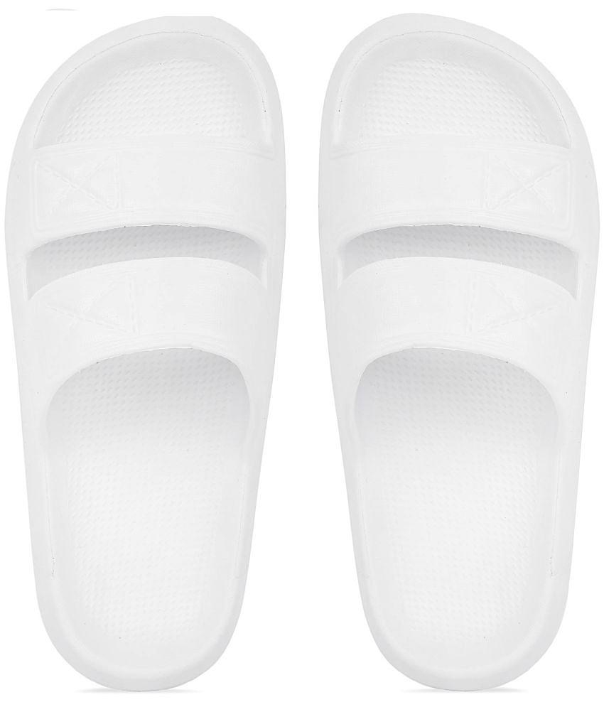 Leavess - White Men's Slide Flip Flop - None