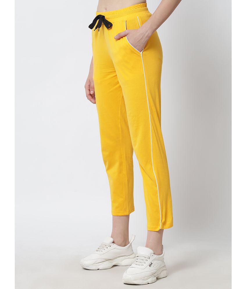 Q-rious - Yellow Cotton Blend Women's Outdoor & Adventure Trackpants ( Pack of 1 ) - None