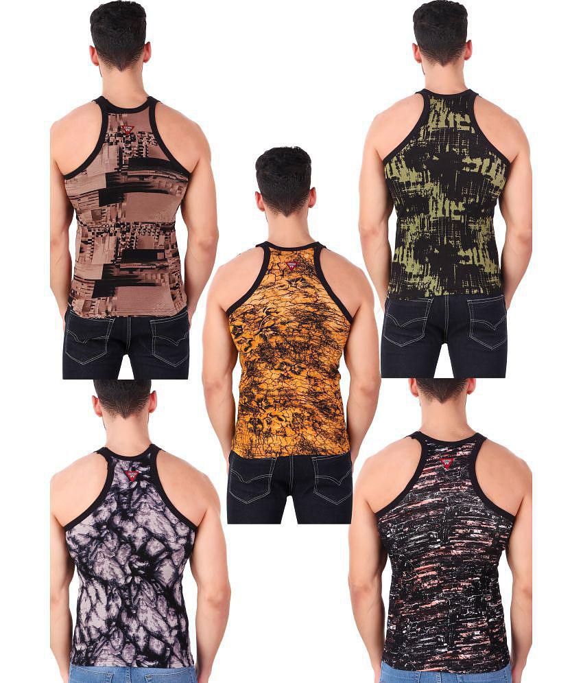 HAP - Multicolor Cotton Men''s Vest  ( Pack of 5 ) - None